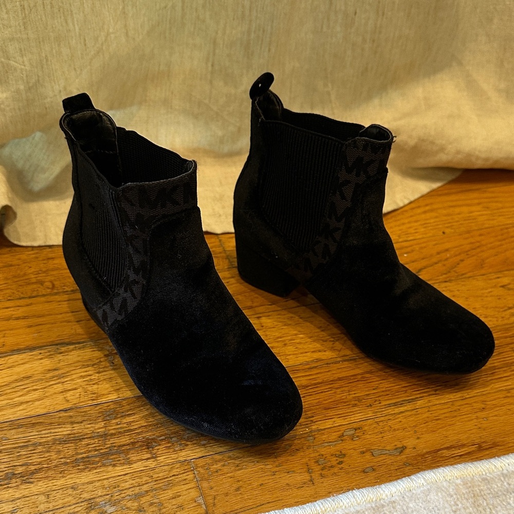 Michael Kors Velvet Black Ankle Booties